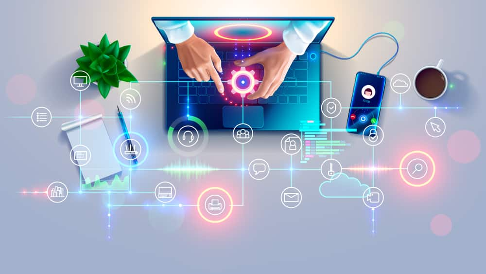 Modern abstract technology shapes